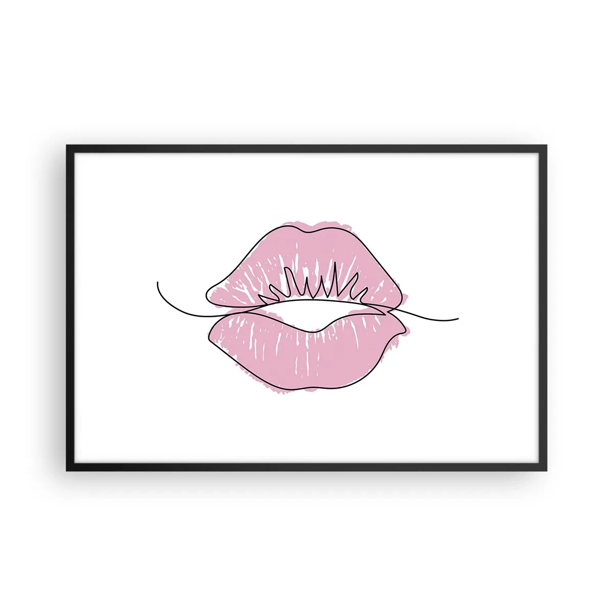 Plakat w czarnej ramie - Gotowy do pocałunku? - 91x61 cm