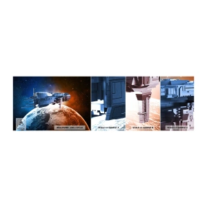 Fototapeta Próbka Samoprzylepna Deluxe Sticker - Uważny obserwator - Kosmos, Statek Kosmiczny, Wahadłowiec - 100x30 cm