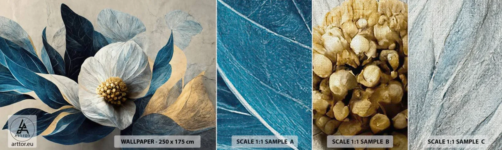 Fototapeta Próbka Premium Canvas - Ma złote serce - Kwiat, Elegancki, Sztuka - 100x30 cm