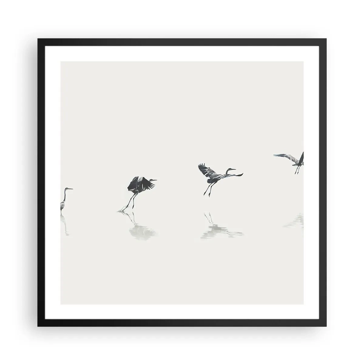 Plakat w czarnej ramie - Cztery proste kroki - 60x60 cm