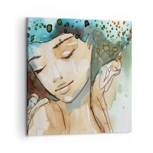 Obraz na płótnie - Lady in blue - 60x60 cm