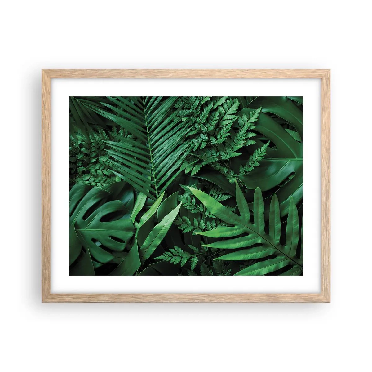 Plakat w ramie jasny dąb - Utulone w zieleni - 50x40 cm