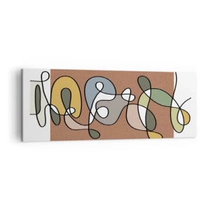 Obraz na płótnie - Kolorowa abstrakcja z plamami i liniami - 140x50cm - Abstrakcja warta uśmiechu - Nowoczesna dekoracja ścienna do salonu i sypialni ARTTOR