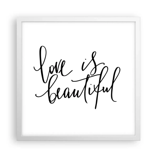 Plakat w białej ramie - Czytaj i powtarzaj - 40x40 cm