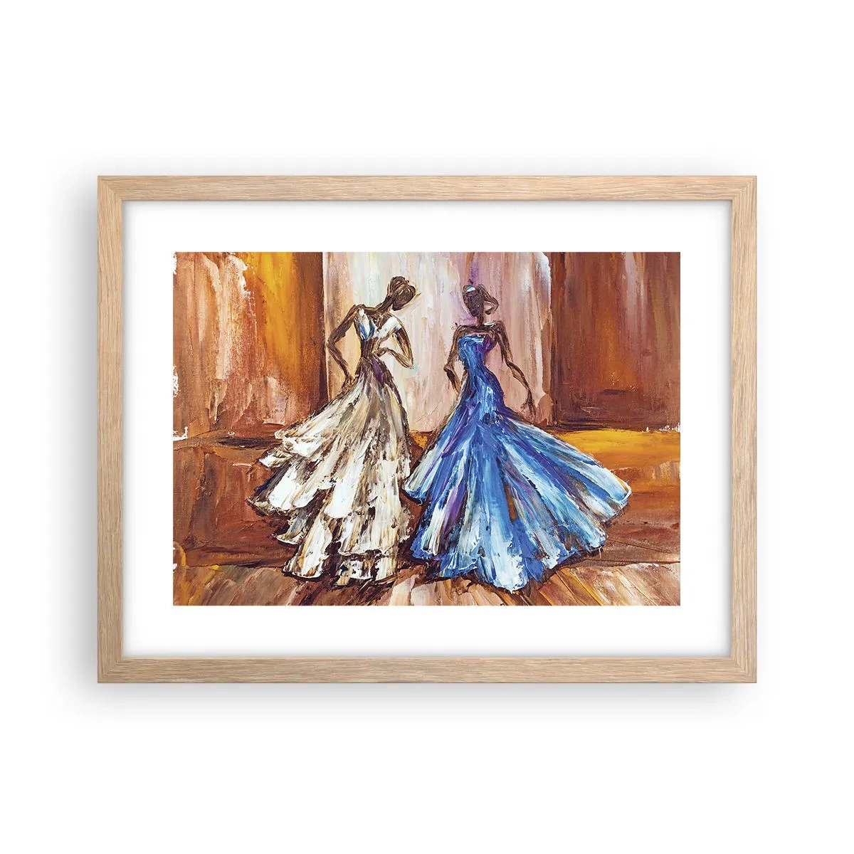 Plakat w ramie jasny dąb - Wdzięczny duet - 40x30 cm