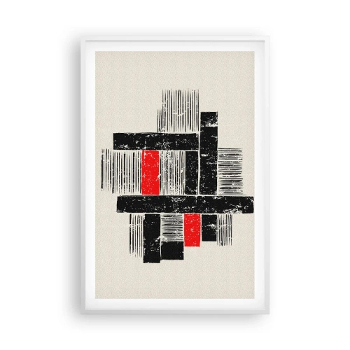 Plakat w białej ramie - Czerwone i czarne - 61x91 cm