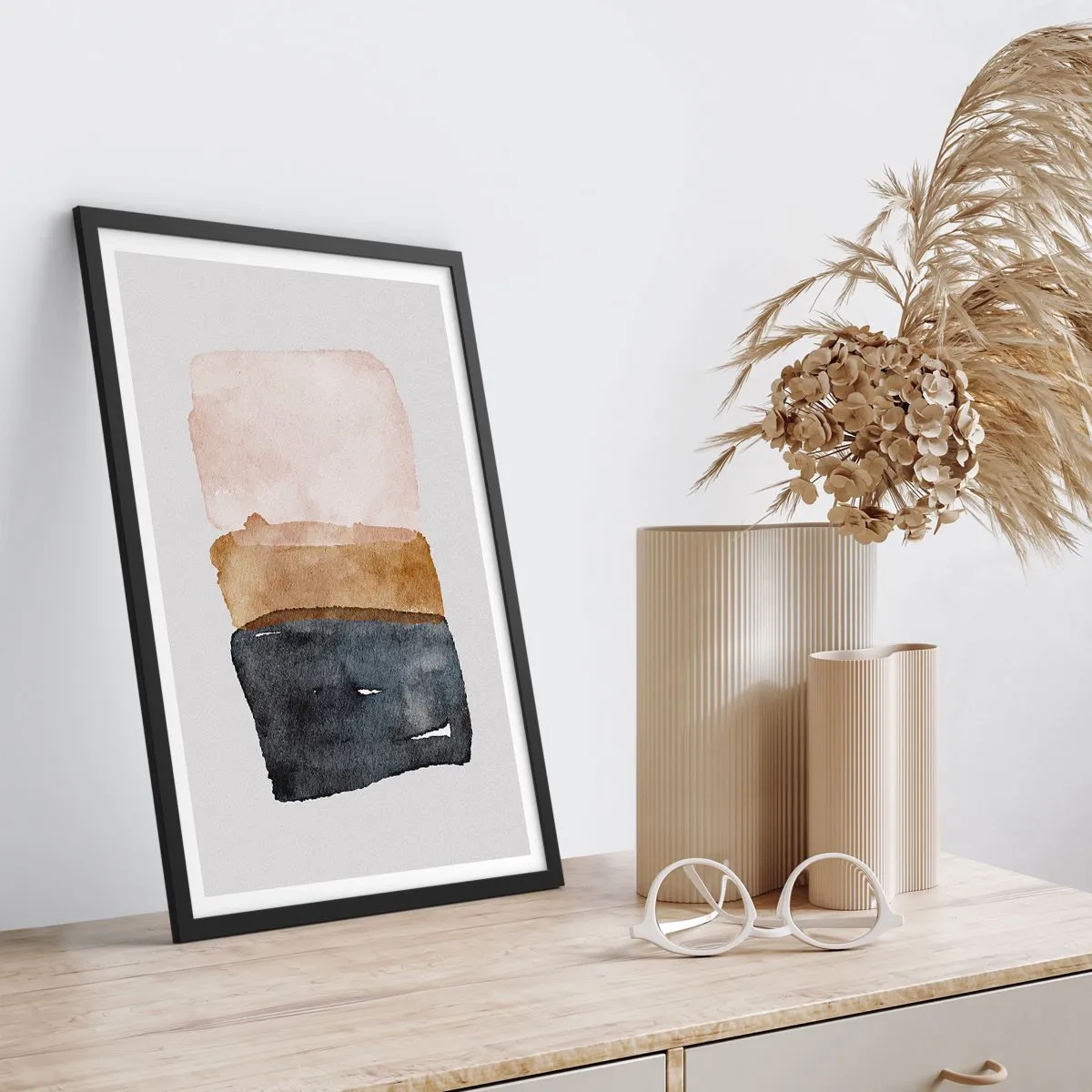 Plakat w czarnej ramie - Kompozycja barw ziemi - 40x50 cm