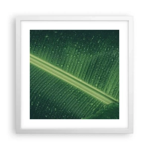 Plakat w białej ramie - Struktura zieleni - 40x40 cm