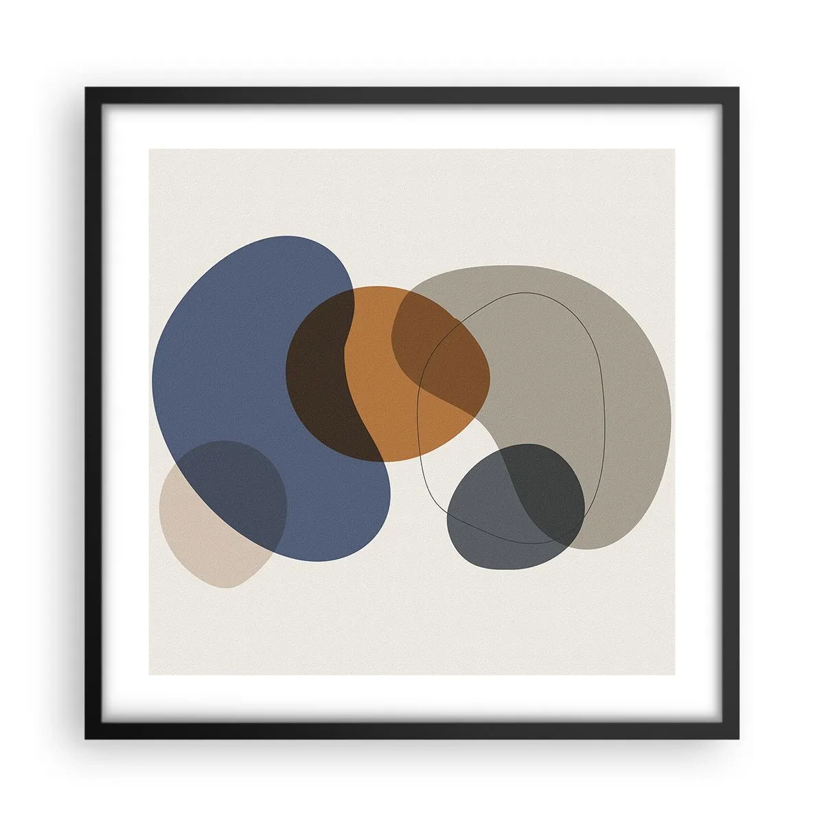 Plakat w czarnej ramie - Krople barw - 50x50 cm