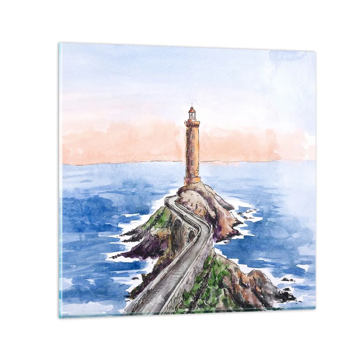 Obraz na szkle - Zwrócona ku morzu - 60x60 cm