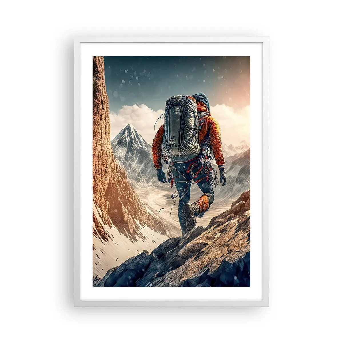 Plakat w białej ramie - Samotny wojownik - 50x70 cm