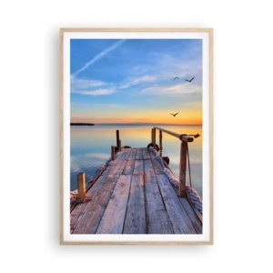 Plakat w ramie jasny dąb - Iść przed siebie ku słońcu - 70x100 cm
