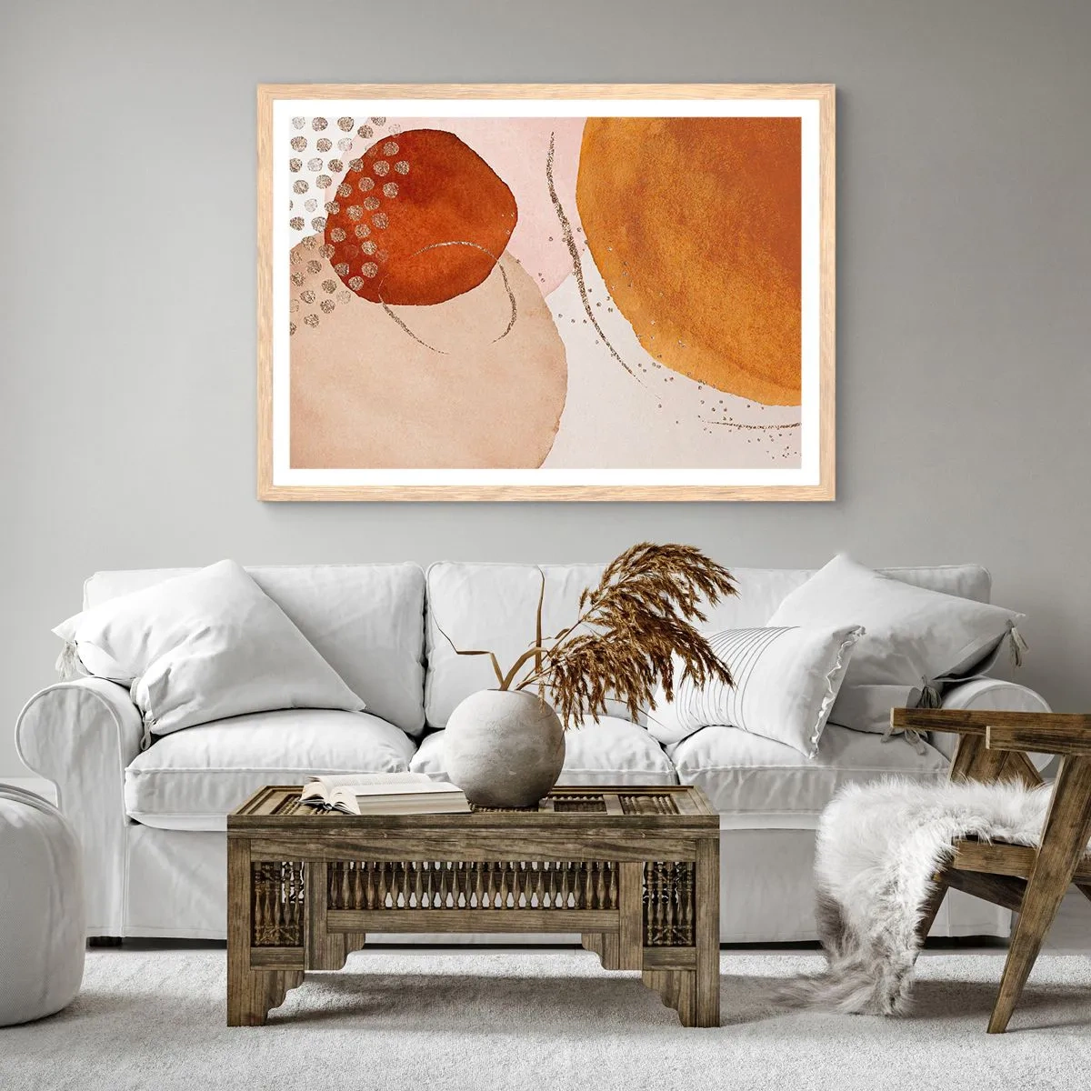 Plakat w ramie jasny dąb - Krągłość i ruch - 50x40 cm