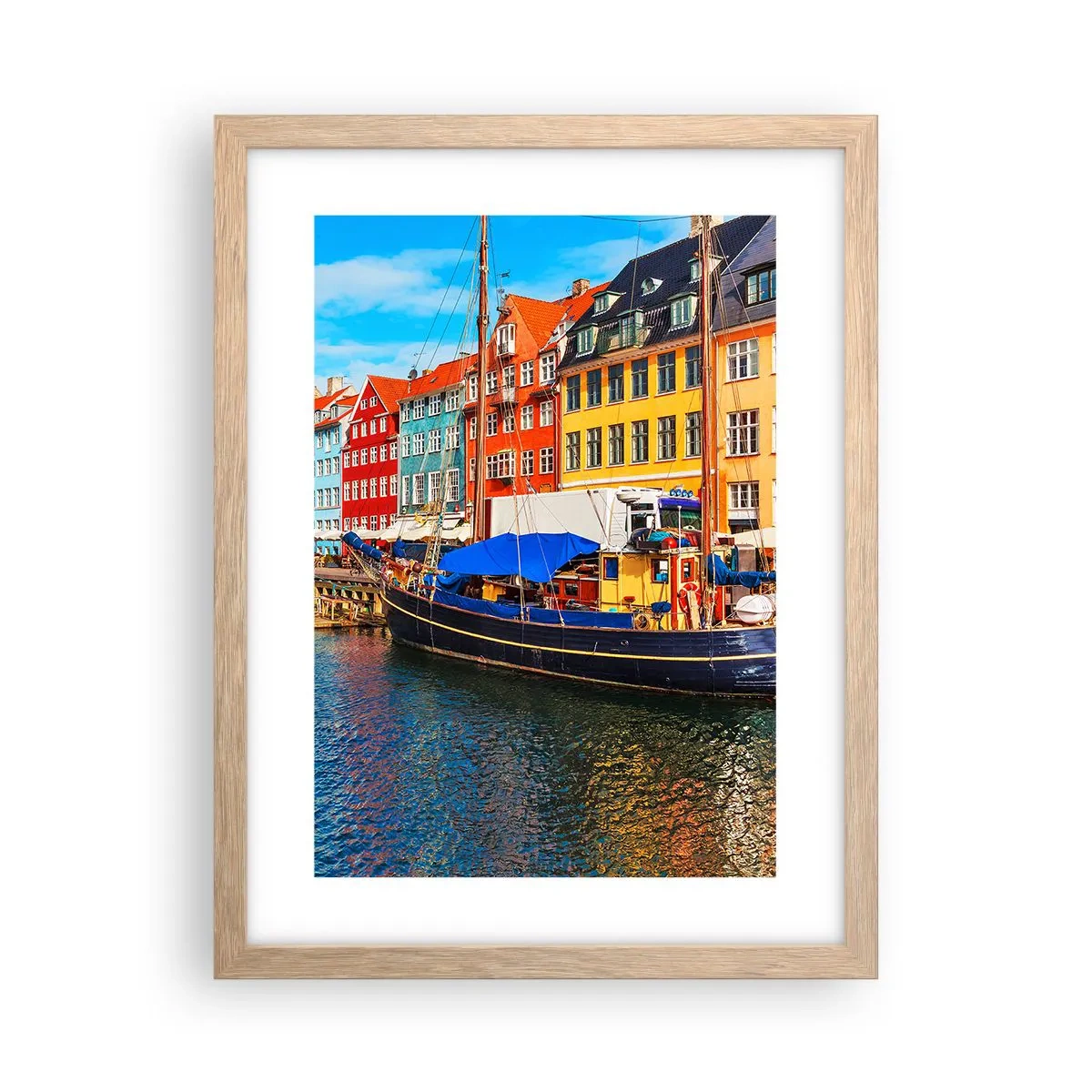 Plakat w ramie jasny dąb - Radosne nabrzeże - 30x40 cm