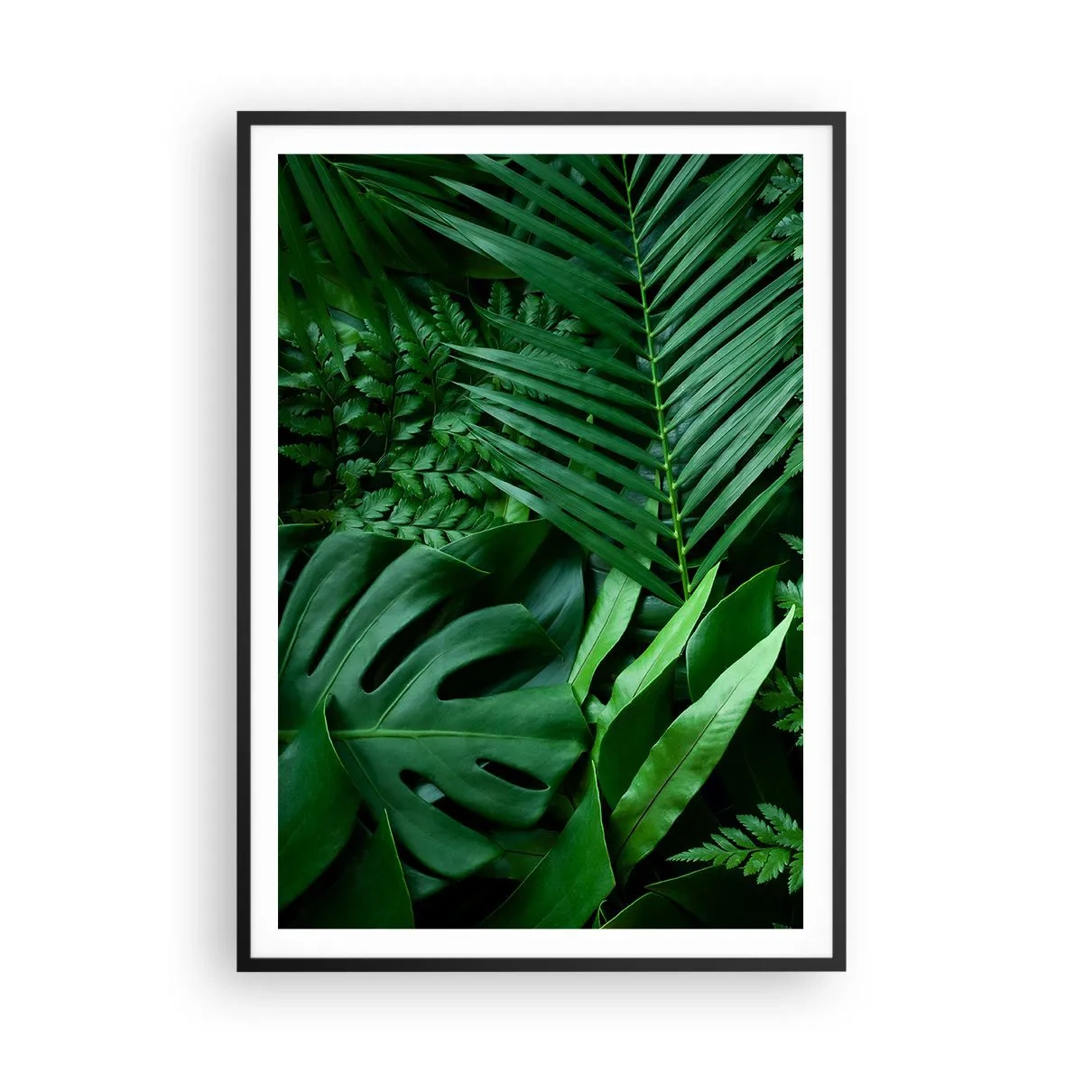 Plakat w czarnej ramie - Utulone w zieleni - 70x100 cm
