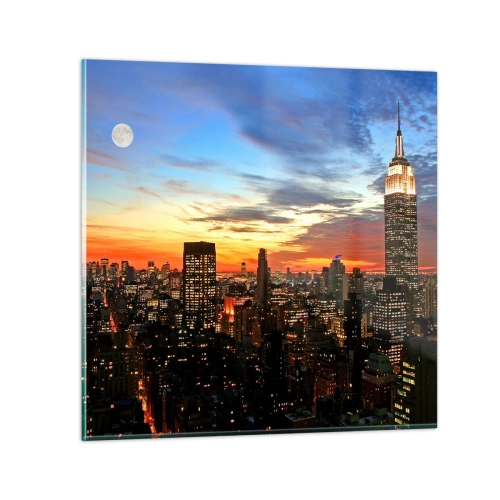 Obraz na szkle - Świetlista noc amerykańska - 30x30 cm