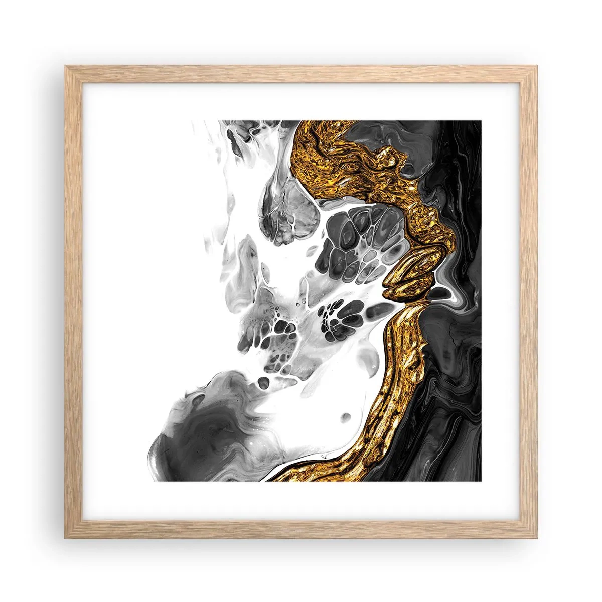 Plakat w ramie jasny dąb - Kompozycja organiczna - 40x40 cm