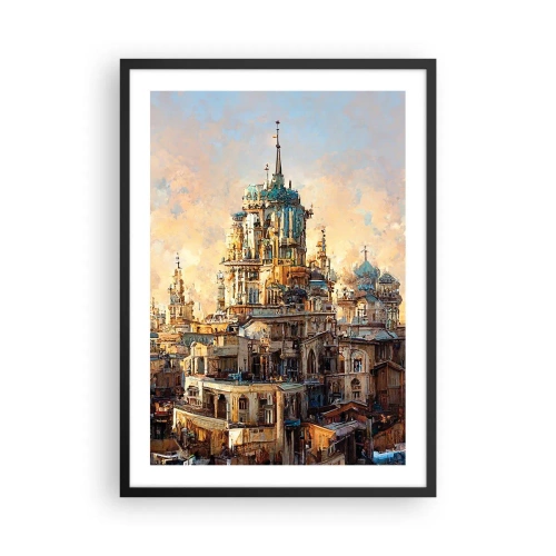 Plakat w czarnej ramie - Monumentalna architektura w ciepłych barwach - 50x70cm - Miasto miast - Nowoczesna dekoracja ścienna do salonu i sypialni ARTTOR
