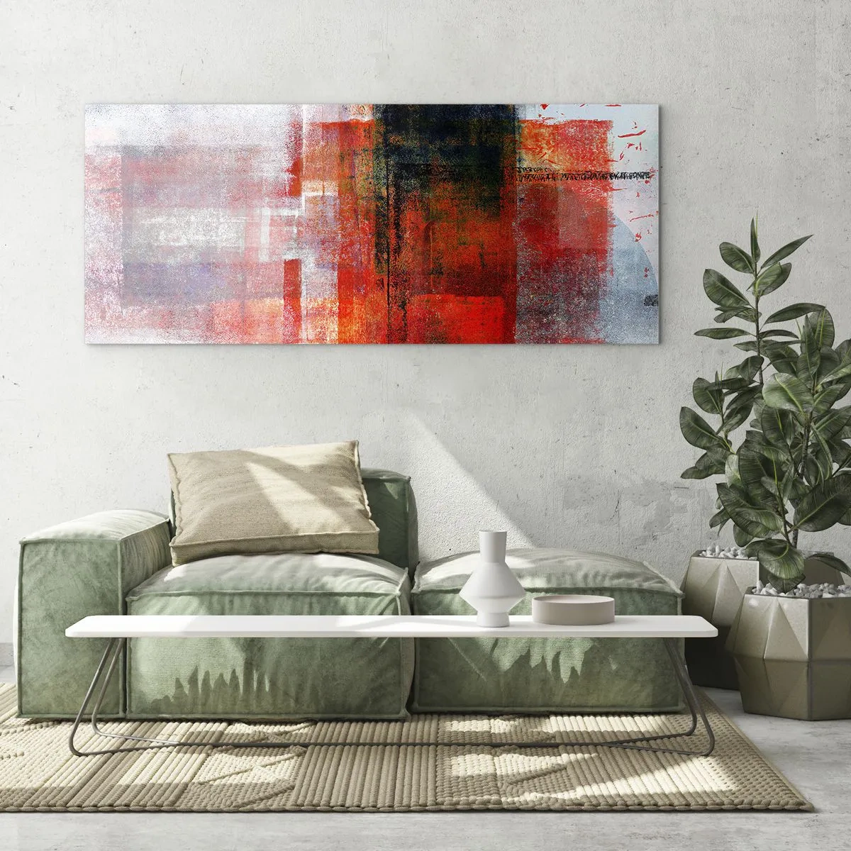 Obraz na szkle - Kompozycja rozżarzona - 100x40 cm