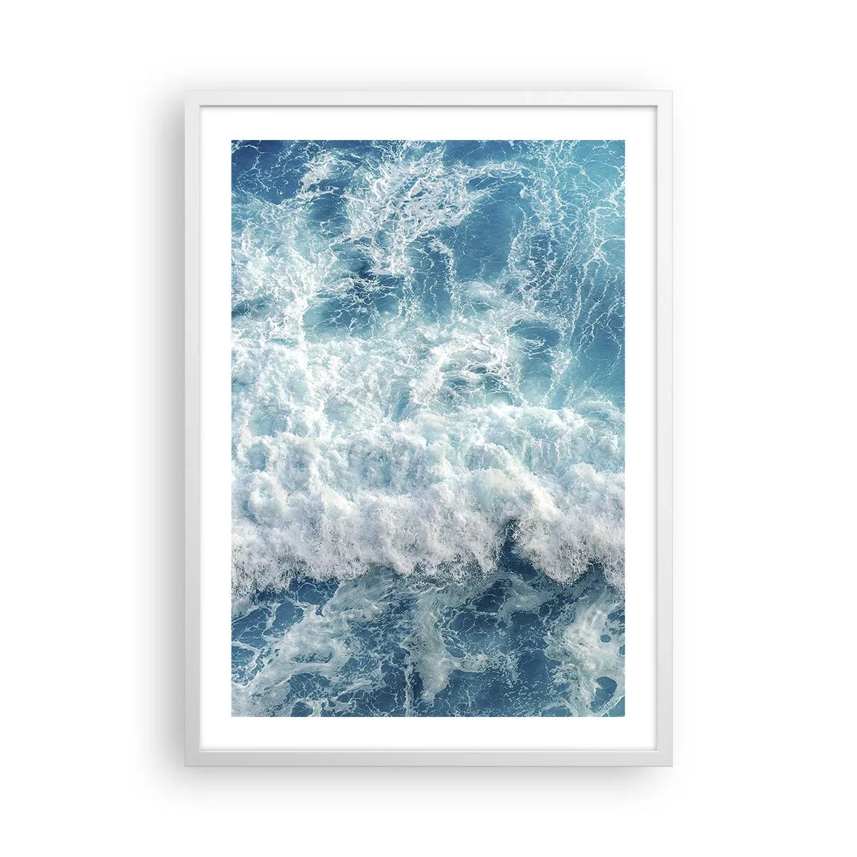 Plakat w białej ramie - Radośnie i w podskokach - 50x70 cm