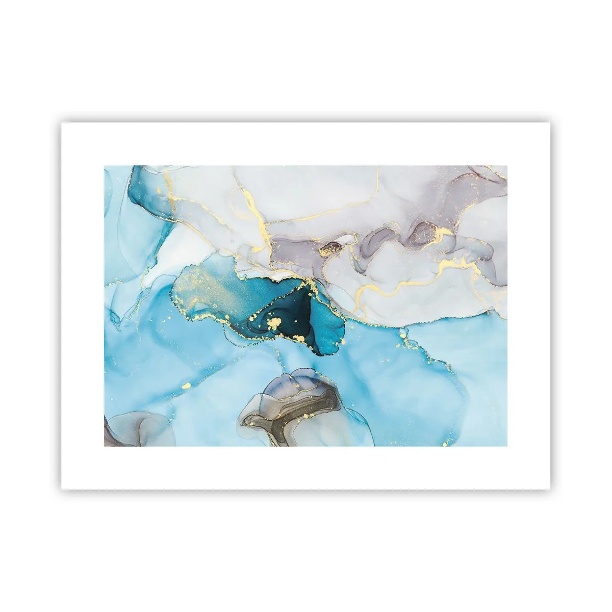 Plakat - Studium spotkania szarości z turkusem - 40x30 cm