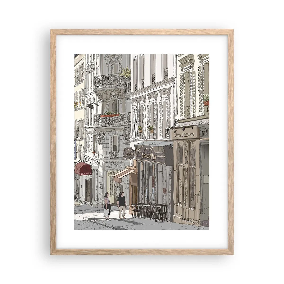 Plakat w ramie jasny dąb - Miejskie radości - 40x50 cm