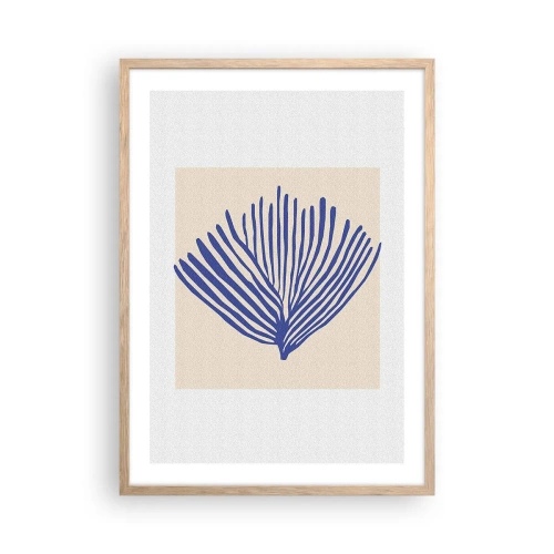 Plakat w ramie jasny dąb - Niebieski wachlarz - 50x70 cm