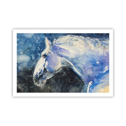 Plakat - Portret w błękitnej poświacie - 91x61 cm