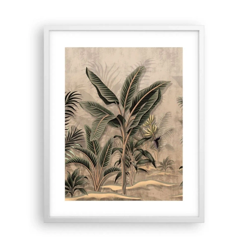 Plakat w białej ramie - Rycina w kolonialnym stylu - 40x50 cm