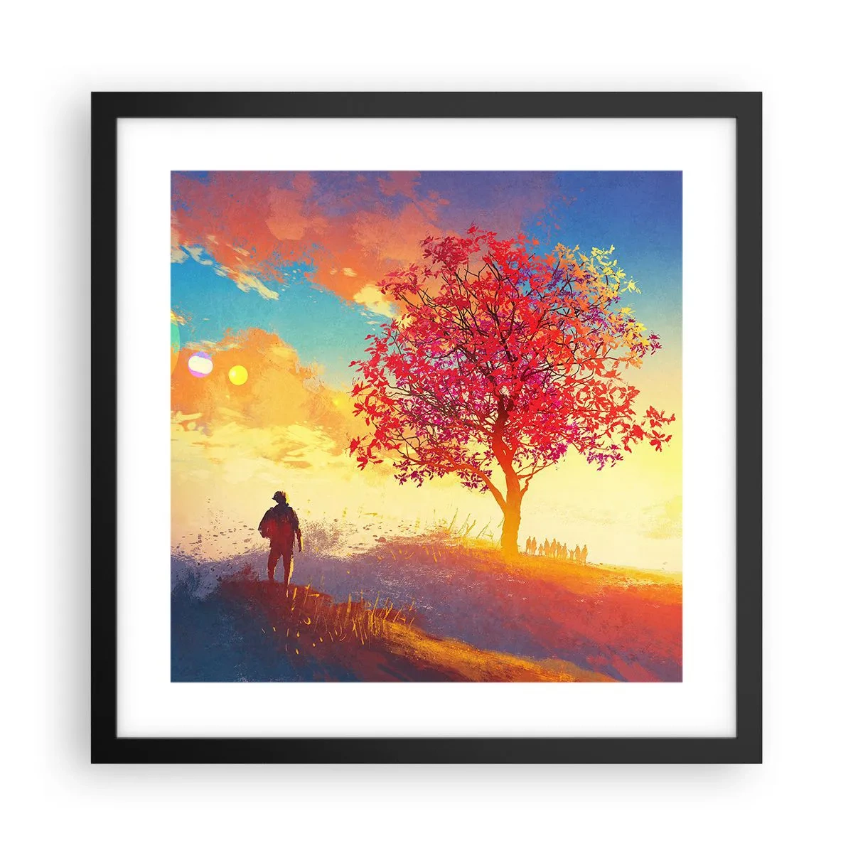 Plakat w czarnej ramie - Pielgrzym u celu - 40x40 cm