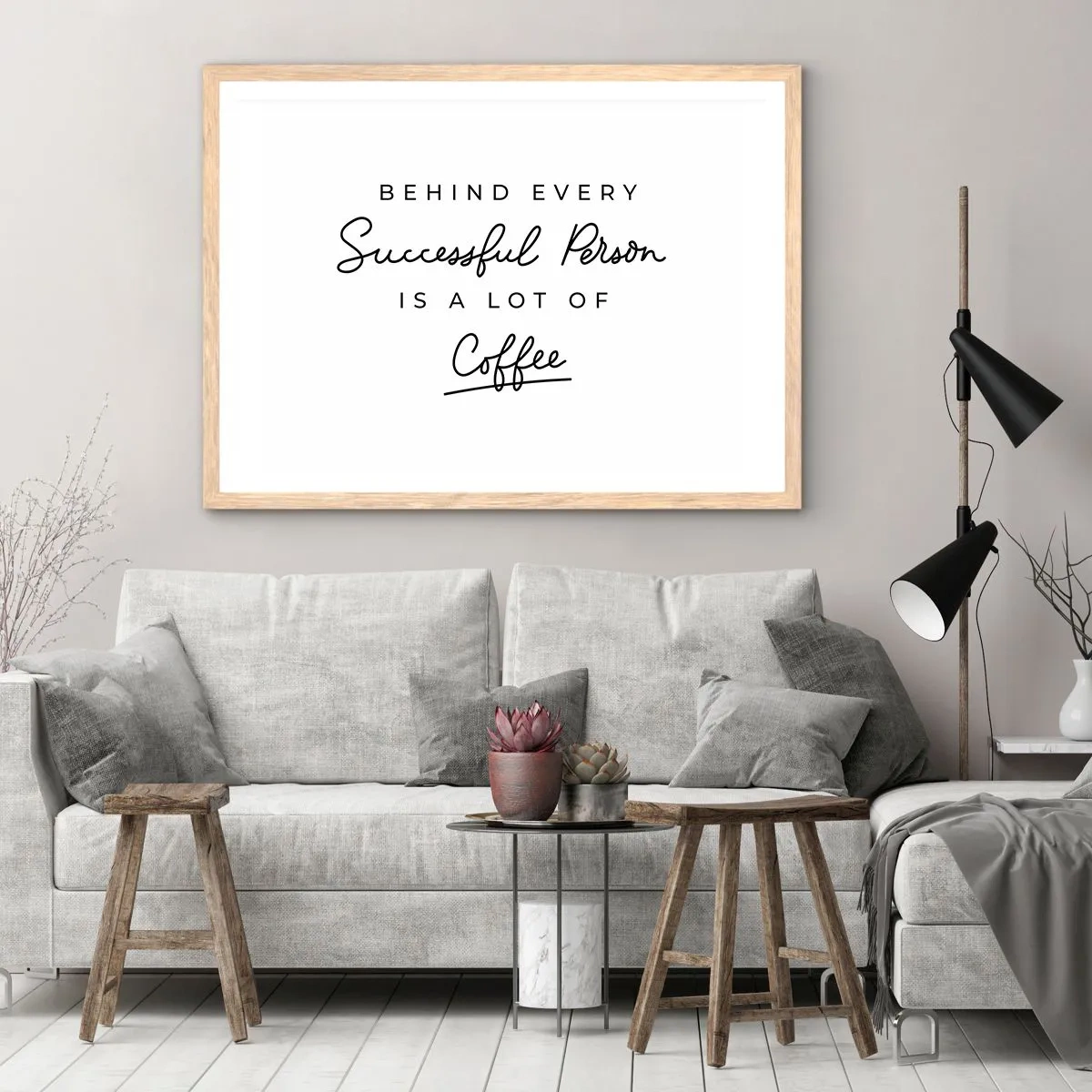 Plakat w ramie jasny dąb - Tajemnica sukcesu - 70x50 cm