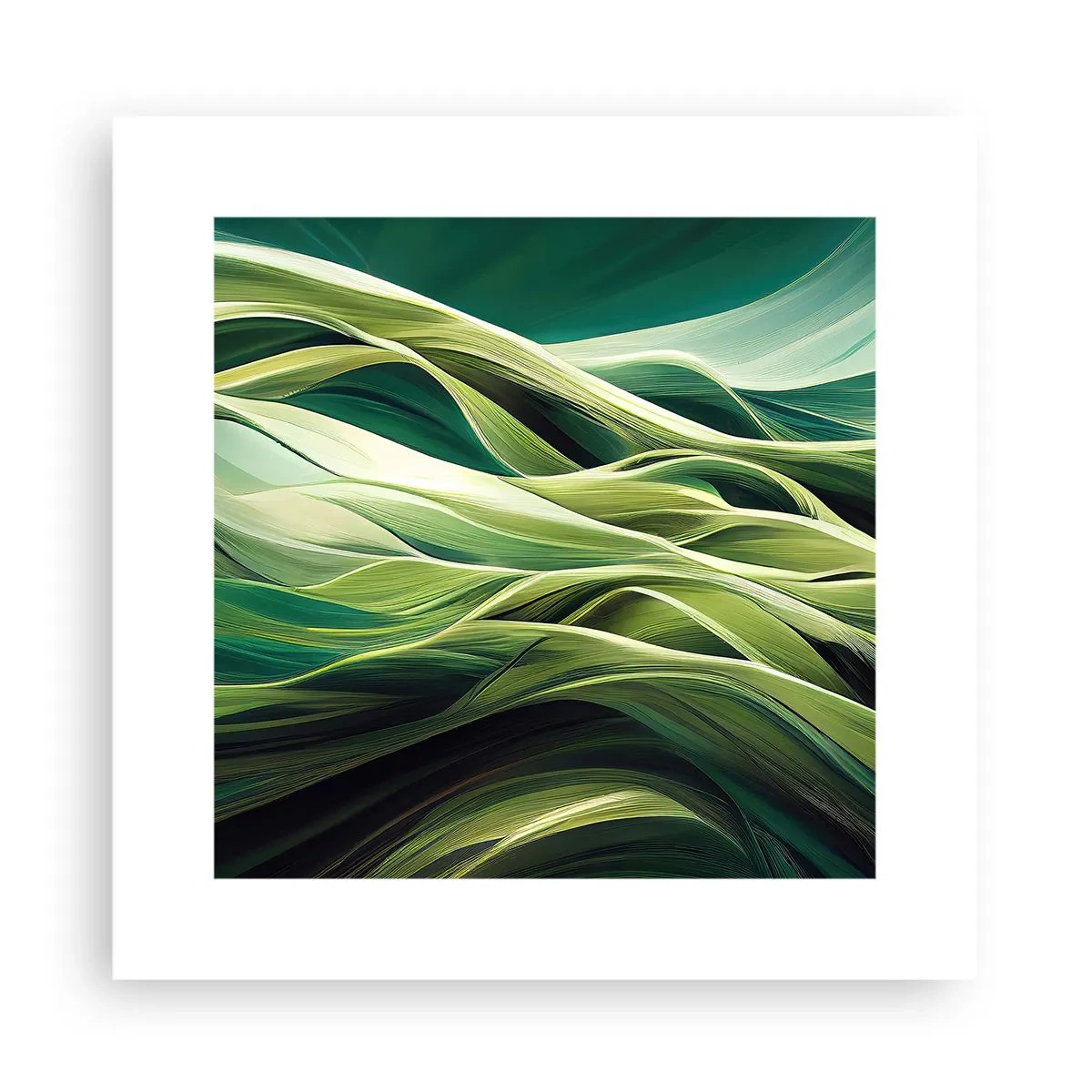 Plakat - Abstrakcyjna gra w zielone - 30x30 cm