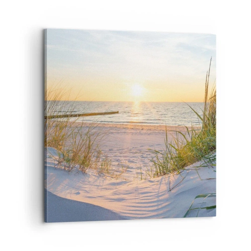 Obraz na płótnie - Morza szum, ptaków śpiew, dzika plaża pośród traw… - 60x60 cm