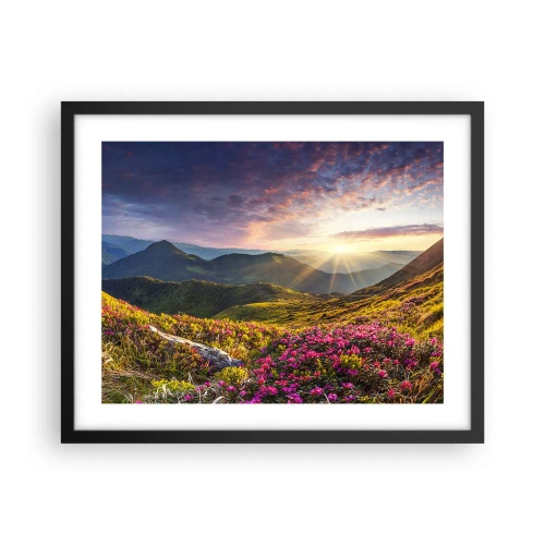 Plakat w czarnej ramie - Świeżość górskiego poranka - 50x40 cm