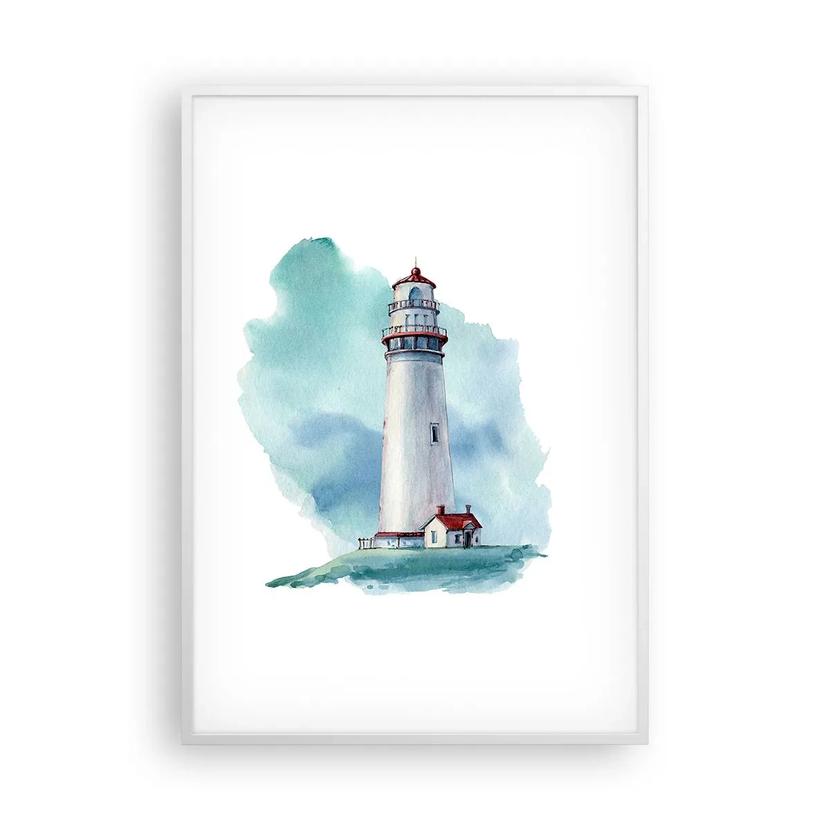 Plakat w białej ramie - Łagodna siostra błękitu - 70x100 cm