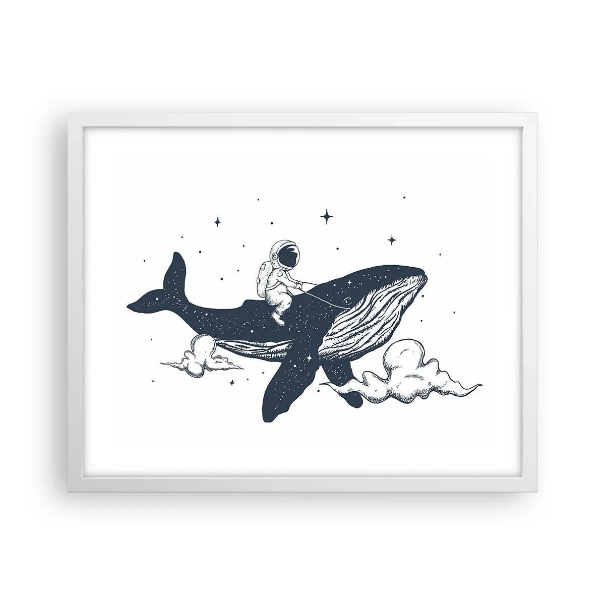 Plakat w białej ramie - Kosmiczna przygoda - 50x40 cm