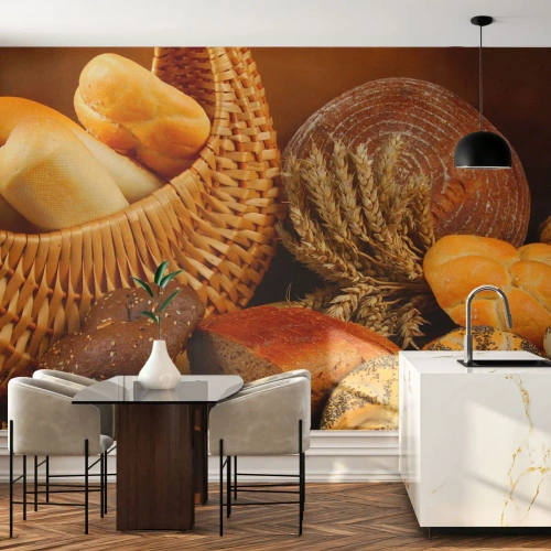 Fototapeta Premium Canvas - Znowu się nam upiekło - Gastronomia, Pieczywo, Chleb - 200x140 cm