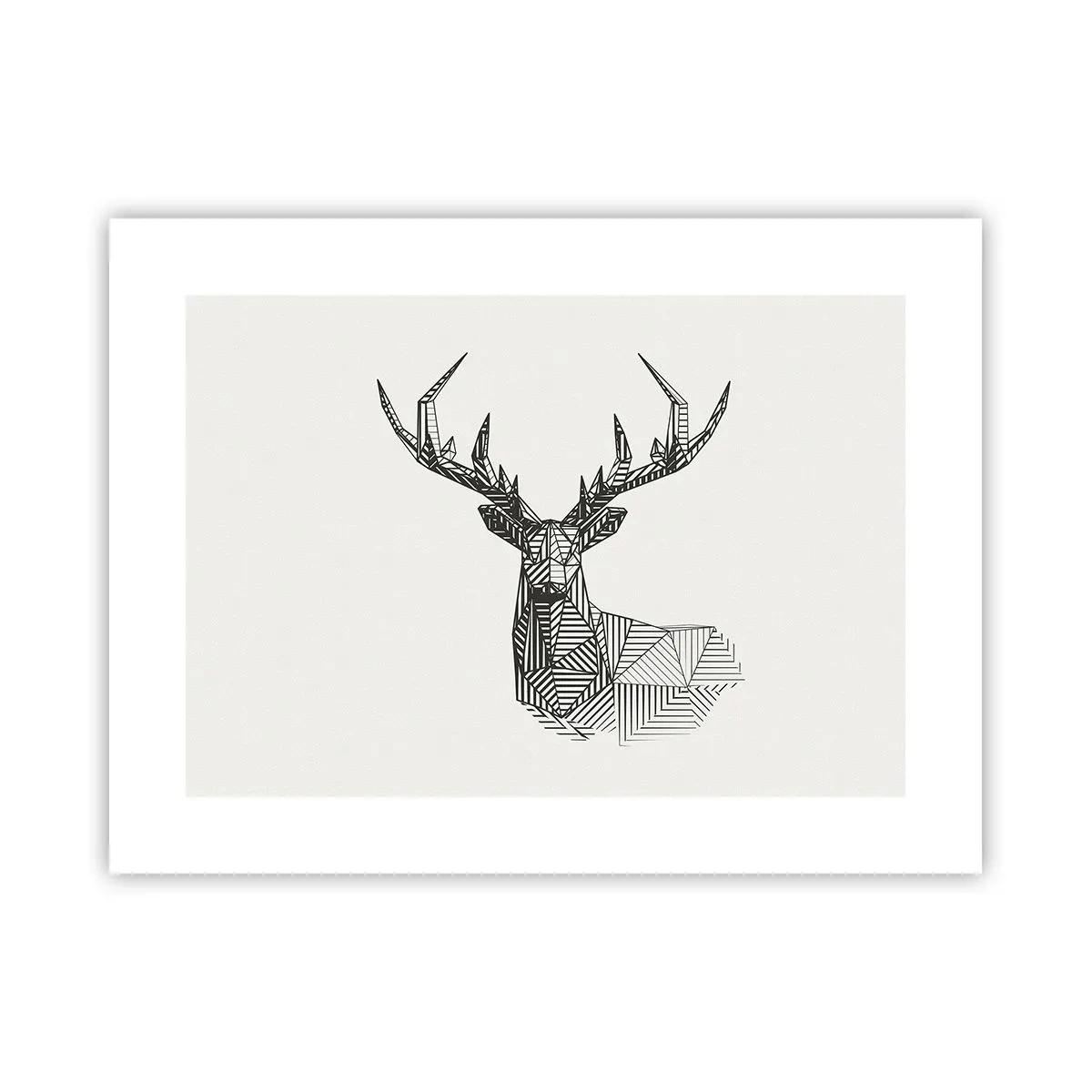 Plakat - Jeleń w kubistycznym stylu - 40x30 cm