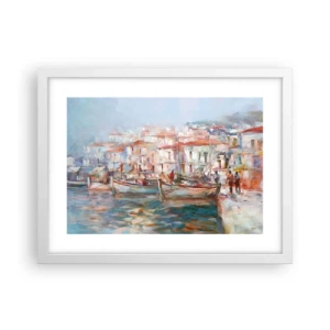Plakat w białej ramie - Pastelowe wakacje - 40x30 cm
