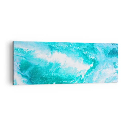 Obraz na płótnie - Abstrakcyjny wir w odcieniach błękitu - 140x50cm - W jądrze żywiołu - Nowoczesna dekoracja ścienna do salonu i sypialni ARTTOR