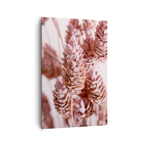 Obraz na płótnie - Zbliżenie na delikatne różowe kłosy traw ozdobnych - 80x120cm - Z pozoru niepozorne - Nowoczesna dekoracja ścienna do salonu i sypialni ARTTOR