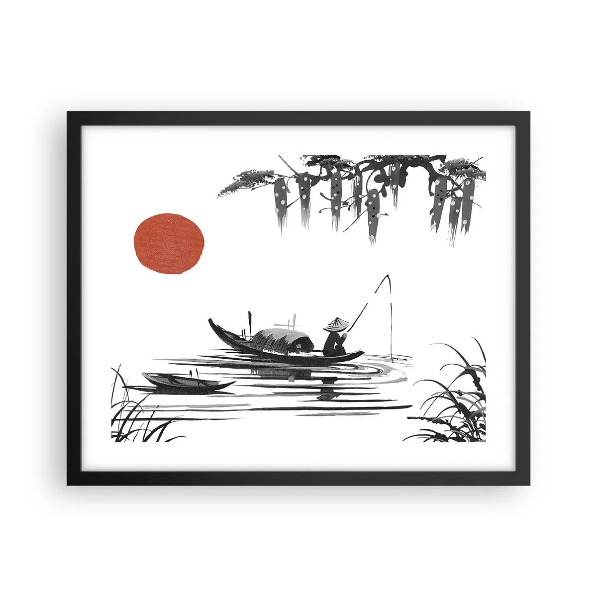 Plakat w czarnej ramie - Azjatyckie popołudnie - 50x40 cm