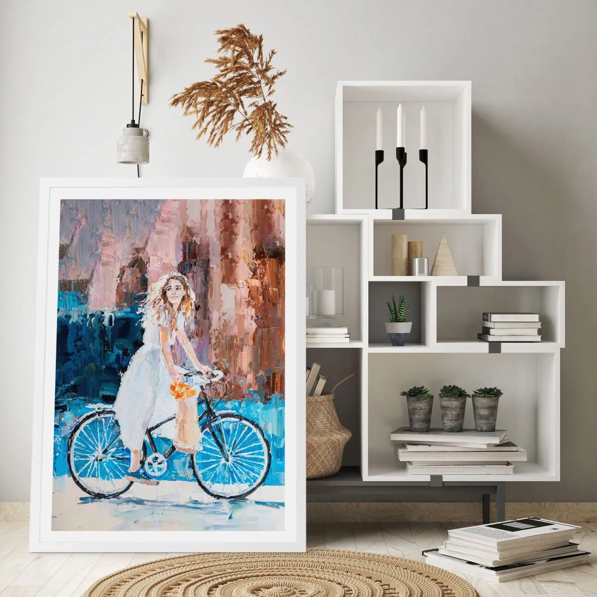 Plakat w białej ramie - Radość o poranku - 61x91 cm