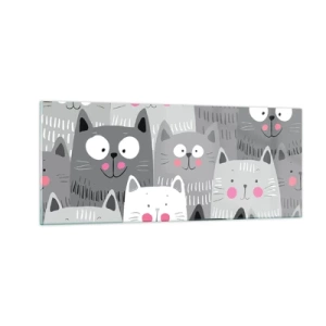 Obraz na szkle - Koci świat - 100x40 cm