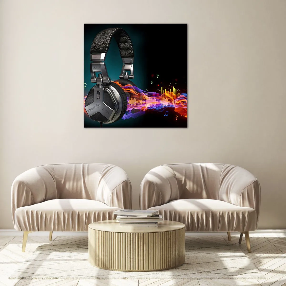 Obraz na szkle - W ogniu muzyki - 50x50 cm