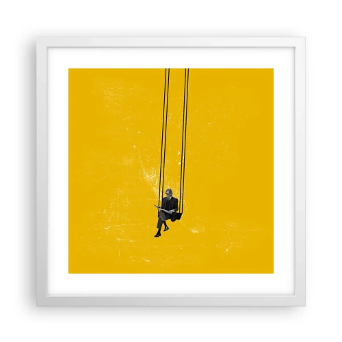 Plakat w białej ramie - Dzień jak co dzień - 40x40 cm