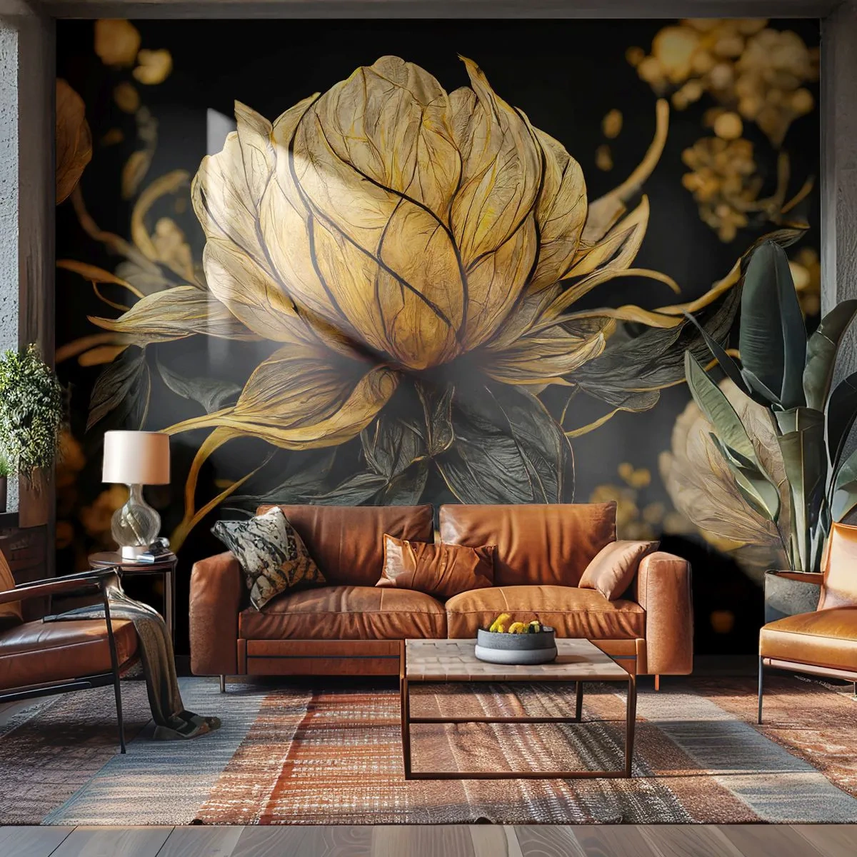 Fototapeta Samoprzylepna Deluxe Sticker - Subtelna kruchość - Kwiat, Art Deco, Glamour - 400x280 cm