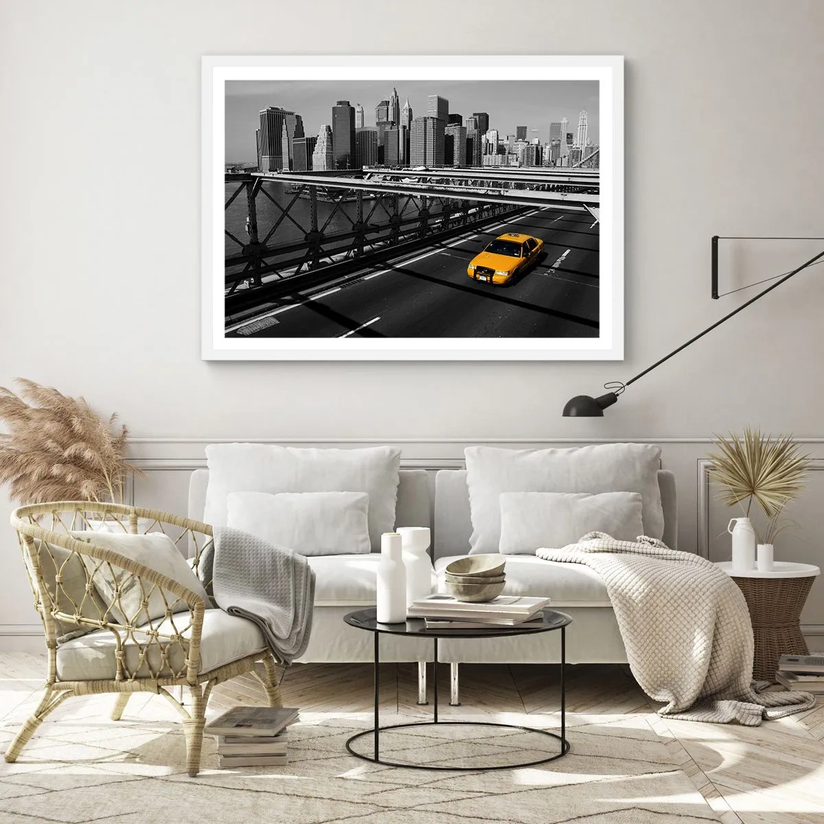 Plakat w białej ramie - Kolor wielkiego miasta - 100x70 cm