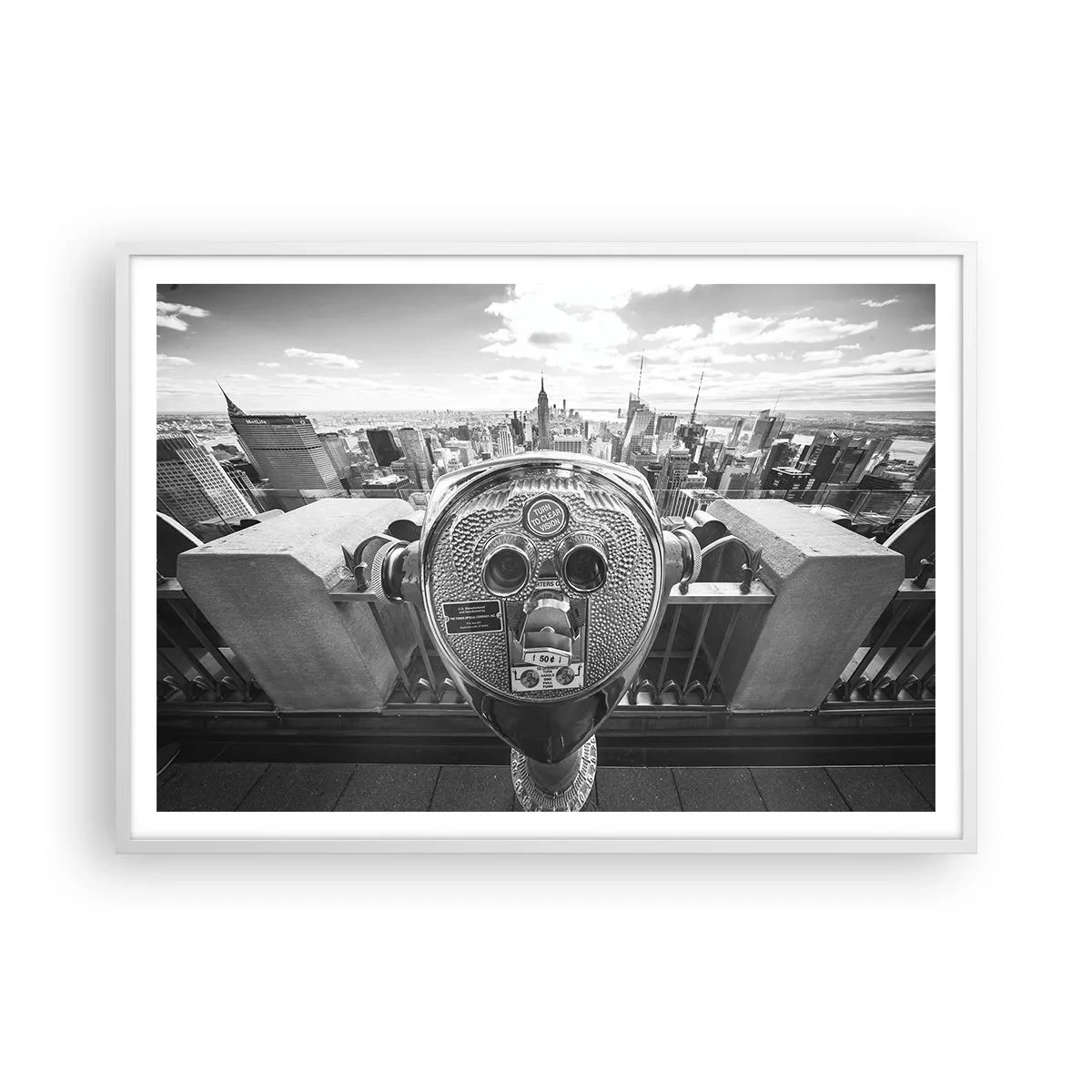 Plakat w białej ramie - Miasto nad miastami - 100x70 cm