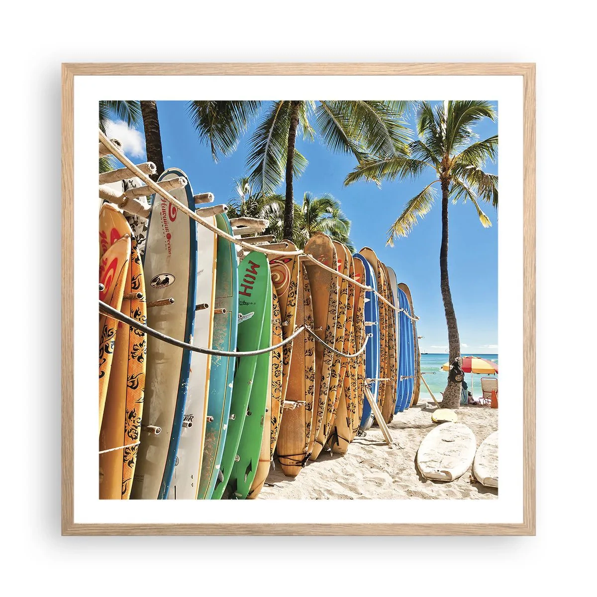 Plakat w ramie jasny dąb - Słoneczna zabawa - 60x60 cm